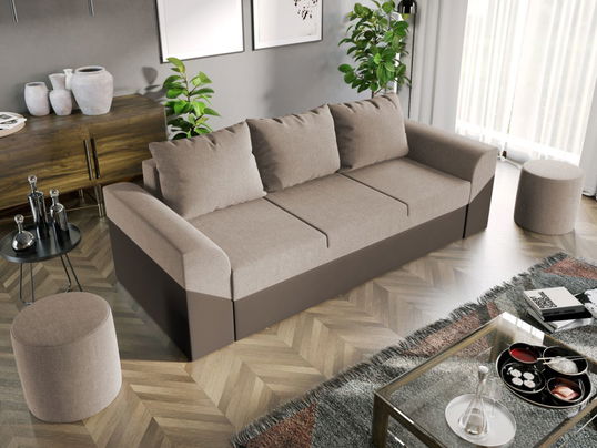 Canapea Extensibila Cali Stofa Bej / Piele Maro