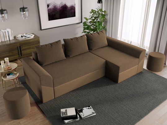 Coltar Extensibil Cali Stofa Maro / Piele Cappuccino