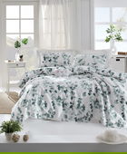 Cuvertura matlasata dubla, Sabine - Green, EnLora Home, Bumbac