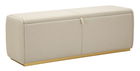 Bancheta cu spatiu depozitare Beauty, Mauro Ferretti, 130x45x45 cm, lemn de pin/MDF/metal, crem/auriu