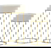 Set 2 masute inalte Wedding, Mauro Ferretti, 50x90 cm, 40x70 cm, lemn de pin/MDF/metal, crem/auriu