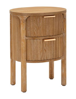 Noptiera Gothenburg, Mauro Ferretti, 38x34.5x52 cm, lemn de brad/MDF/fier, maro