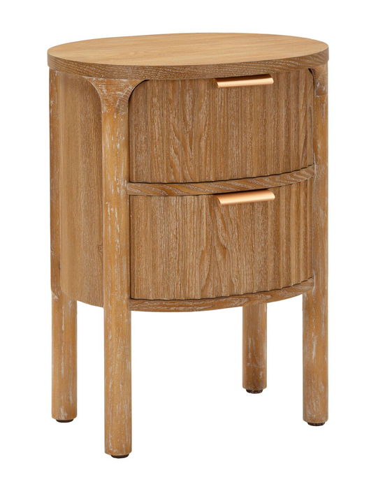 Noptiera Gothenburg, Mauro Ferretti, 38x34.5x52 cm, lemn de brad/MDF/fier, maro