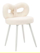 Scaunel Ilary Mini, Mauro Ferretti, 40x40x67 cm, MDF/fier/poliester, alb