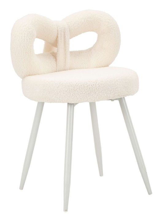 Scaunel Ilary Mini, Mauro Ferretti, 40x40x67 cm, MDF/fier/poliester, alb