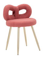 Scaunel Ilary Mini, Mauro Ferretti, 40x40x67 cm, MDF/fier/poliester, roz/auriu