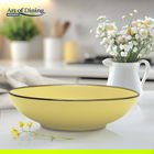 Set 6 farfurii adanci Medeea, Art of Dining by Heinner, 20 cm, ceramica, galben/negru