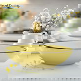 Set 6 farfurii adanci Medeea, Art of Dining by Heinner, 20 cm, ceramica, galben/negru