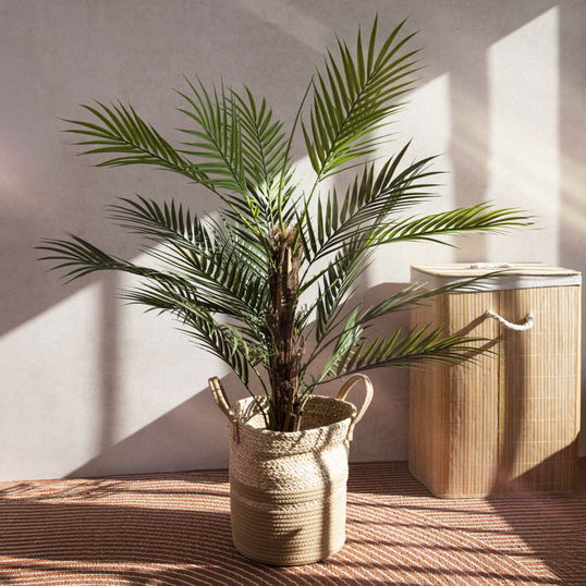 Planta artificiala palmier Tropical Zone, Homla, 90 cm, plastic, verde