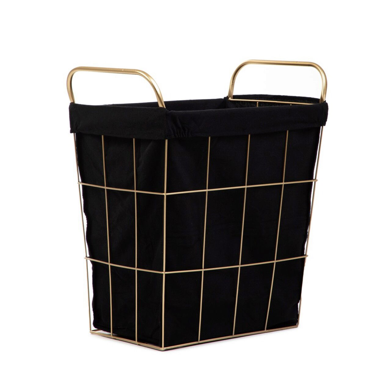 Cos de rufe Lorrey, Homla, 42x27x49 cm, metal/poliester, negru/auriu