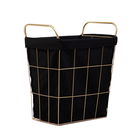 Cos de rufe Lorrey, Homla, 42x27x49 cm, metal/poliester, negru/auriu