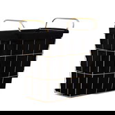 Cos de rufe Lorrey, Homla, 42x27x49 cm, metal/poliester, negru/auriu