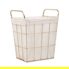 Cos de rufe Lorrey, Homla, 42x27x49 cm, metal/poliester, alb/auriu