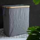 Cos de rufe Nellie, Homla, 55.5x34.5x60 cm, poliester/bambus, gri inchis/natur