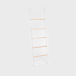 Suport pentru prosoape Taru, Homla, 45x2x159.5 cm, metal/lemn, alb/natur