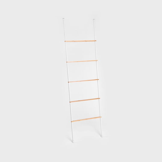 Suport pentru prosoape Taru, Homla, 45x2x159.5 cm, metal/lemn, alb/natur