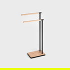 Suport pentru prosoape Fraz, Homla, 39x18x78 cm, metal/lemn, negru/natur