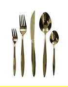 Set tacamuri 20 piese, Stretch Gold, Brandani, inox, auriu