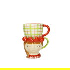 Set 2 cesti, Strawberry Double Lady, Brandani, 10.5x17.5 cm, dolomit