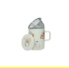 Cana cu infuzor si capac, Cats, Brandani, 8x11.5 cm, portelan New Bone China/inox