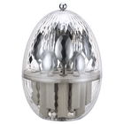 Set tacamuri 24 piese cu suport rotativ, Revolving Egg, Brandani, 20x30 cm, inox