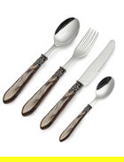 Set tacamuri 16 piese, Moka Nuance, Brandani, inox, maro