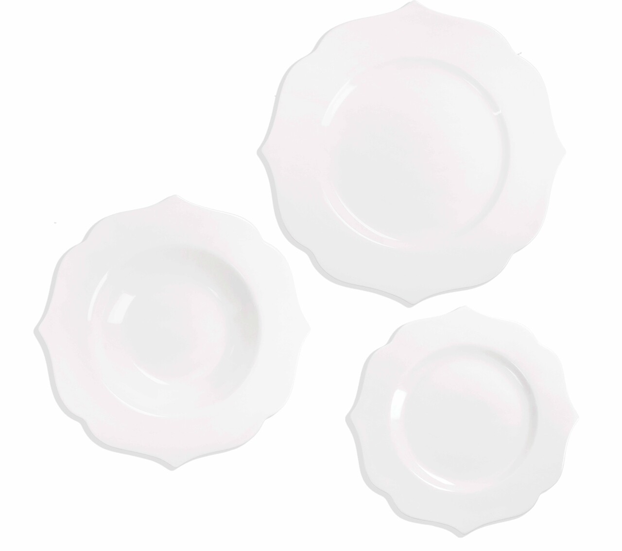 Serviciu de masa 18 piese, Queen, Brandani, portelan New Bone China, alb
