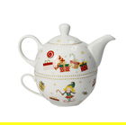 Set ceainic cu ceasca, Elfomagia White, Brandani, 11x15x13 cm, portelan New Bone China
