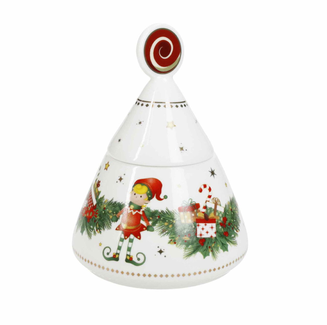 Zaharnita cu capac, Elfomagia, Brandani, 10.5x14 cm, portelan New Bone China