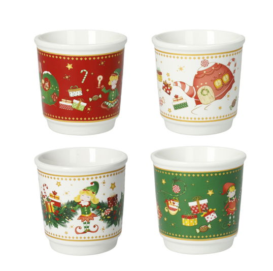 Set 4 pahare, Elfomagia, Brandani, 6x6 cm, portelan New Bone China