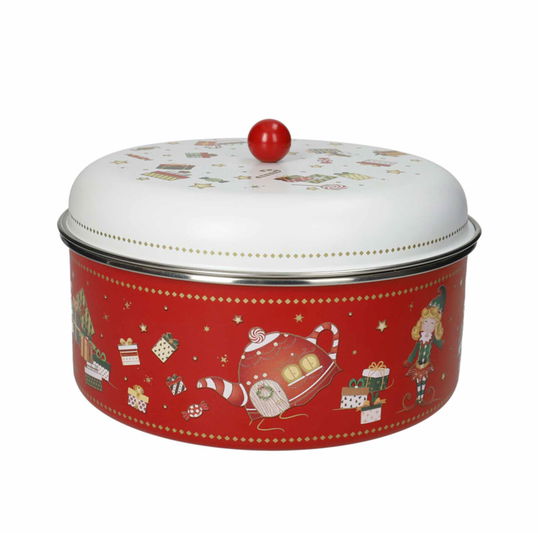 Cutie cu capac, Elfomagia Red, Brandani, 19x12.5 cm, metal
