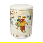 Recipient cu capac, Cuccioli Happy Kids, Brandani, 10x14.5 cm, portelan New Bone China