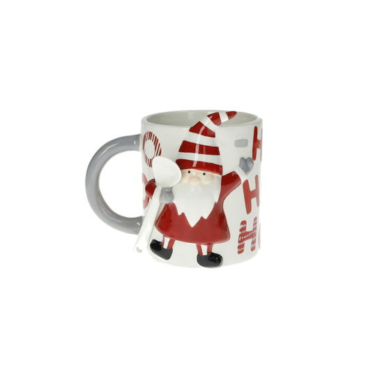 Cana cu lingurita, Ho-Ho-Ho Santa Claus, Brandani, 9.5x14x13 cm, dolomit
