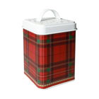 Recipient cu capac, Christmas Tartan, Brandani, 10x10x17 cm, metal