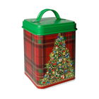 Recipient cu capac, Christmas Tree and Tartan, Brandani, 10x10x17 cm, metal