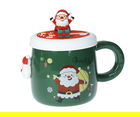 Cana cu capac, Magnet Santa Claus, Brandani, 9.5x8.5 cm, portelan New Bone China