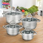Set de gatit 8 piese, Medina, Vanora Home, 1.8 L / 2.5 L / 4.5 L / 6 L, inox, argintiu