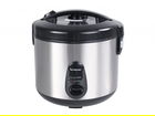 Aparat de gatit orez, cu aburi Beper, 400 W, 24x23 cm, otel/aluminiu, argintiu/negru