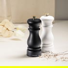 Set 2 rasnite pentru sare/piper Evron, Homla, 6x16 cm, plastic, alb/negru