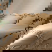 Lenjerie de pat Morain, Homla, 140x200 cm, microfibra, bej