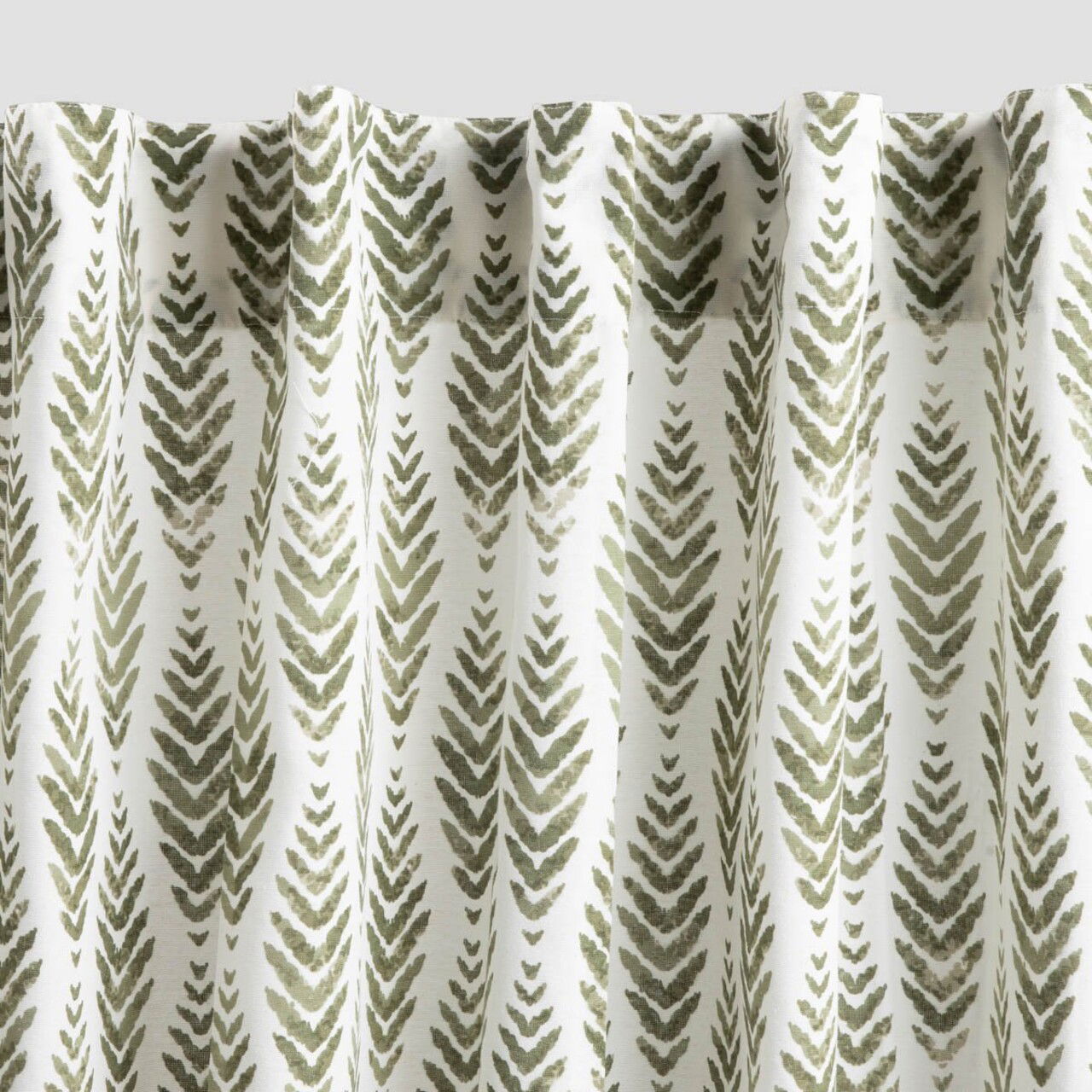 Draperie Ranza, Homla, 140x250 cm, bumbac/poliester, alb/verde