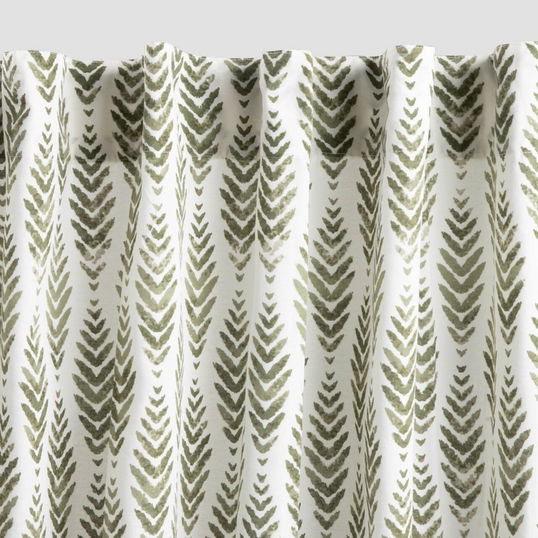 Draperie Ranza, Homla, 140x250 cm, bumbac/poliester, alb/verde