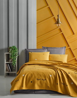 Cuvertura matlasata dubla, Dide 023861 - Yellow, Eponj Home, Bumbac