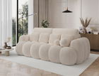 Canapea extensibila 3 locuri ELTAP, Cotonn, 256x119x105 cm, lemn/poliester, alb murdar
