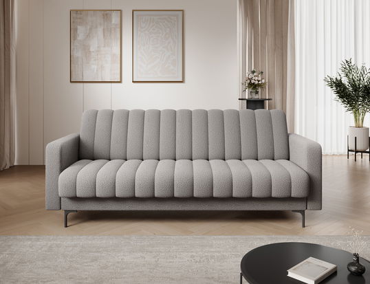 Canapea extensibila 3 locuri ELTAP, Roneyy, 212x89x86 cm, lemn/poliester, gri