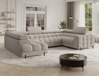 Coltar extensibil stanga 3 locuri ELTAP, LT-18ROY, Fectory, 346x205x93 cm, lemn/poliester, bej deschis