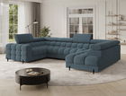 Coltar extensibil dreapta 3 locuri ELTAP, RT-40JAF, Fectory, 346x205x93 cm, lemn/poliester, albastru