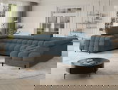 Coltar extensibil dreapta 3 locuri ELTAP, RT-40JAF, Fectory, 346x205x93 cm, lemn/poliester, albastru