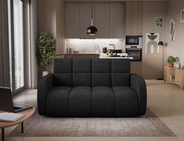 Canapea extensibila 3 locuri ELTAP, Deverio, 154x103x83 cm, lemn/poliester, negru