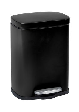 Cos de gunoi cu pedala Leno, Wenko, 21.5x19x29.5 cm, otel/polipropilena, negru